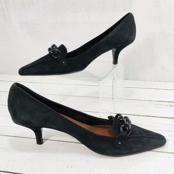 Etienne Aigner 6 M Black Suede Pointy Toe Heel - Picture 6 of 11